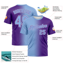 Load image into Gallery viewer, Custom Purple Light Blue-White Gradient Fashion Performance T-Shirt
