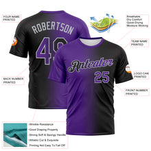 Load image into Gallery viewer, Custom Black Purple-Gray Gradient Fashion Performance T-Shirt
