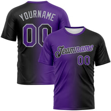 Load image into Gallery viewer, Custom Black Purple-Gray Gradient Fashion Performance T-Shirt
