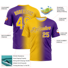 Load image into Gallery viewer, Custom Purple Yellow-White Gradient Fashion Performance T-Shirt
