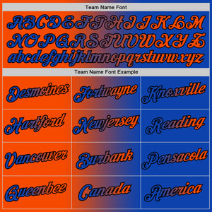 Custom Thunder Blue Orange-Black Gradient Fashion Performance T-Shirt