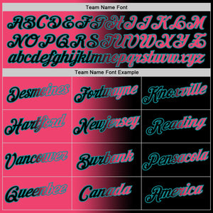Custom Black Neon Pink-Teal Gradient Fashion Performance T-Shirt