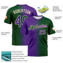 Load image into Gallery viewer, Custom Green Purple-Cream Gradient Fashion Performance T-Shirt
