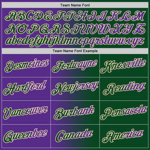 Custom Green Purple-Cream Gradient Fashion Performance T-Shirt