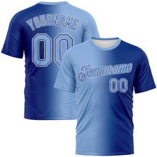 Load image into Gallery viewer, Custom Royal Light Blue-White Gradient Fashion Performance T-Shirt
