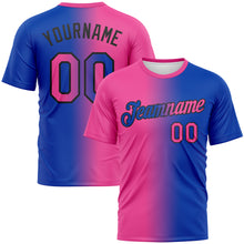 Load image into Gallery viewer, Custom Thunder Blue Pink-Black Gradient Fashion Performance T-Shirt
