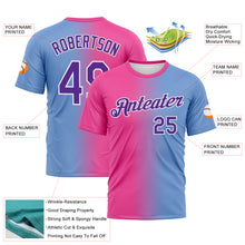 Load image into Gallery viewer, Custom Powder Blue Purple-Pink Gradient Fashion Performance T-Shirt
