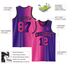 Load image into Gallery viewer, Custom Purple Pink-Black Authentic Gradient Fashion Basketball Jersey
