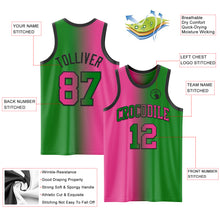 Load image into Gallery viewer, Custom Grass Green Pink-Black Authentic Gradient Fashion Basketball Jersey
