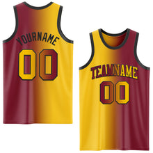 Load image into Gallery viewer, Custom Crimson Yellow-Black Authentic Gradient Fashion Basketball Jersey
