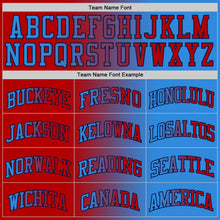 Load image into Gallery viewer, Custom Powder Blue Red-Navy Authentic Gradient Fashion Basketball Jersey
