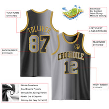 Load image into Gallery viewer, Custom Black Gray-Old Gold Authentic Gradient Fashion Basketball Jersey
