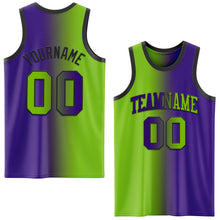 Load image into Gallery viewer, Custom Purple Neon Green-Black Authentic Gradient Fashion Basketball Jersey
