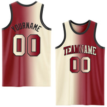 Load image into Gallery viewer, Custom Maroon Cream-Black Authentic Gradient Fashion Basketball Jersey
