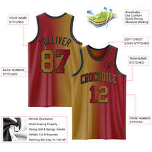 Load image into Gallery viewer, Custom Maroon Old Gold-Black Authentic Gradient Fashion Basketball Jersey
