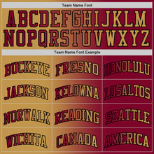 Load image into Gallery viewer, Custom Maroon Old Gold-Black Authentic Gradient Fashion Basketball Jersey
