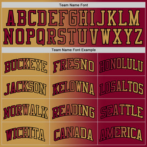 Custom Maroon Old Gold-Black Authentic Gradient Fashion Basketball Jersey