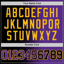 Load image into Gallery viewer, Custom Black Purple-Gold Authentic Gradient Fashion Basketball Jersey
