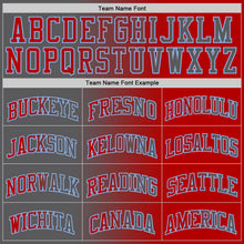 Load image into Gallery viewer, Custom Red Steel Gray-Light Blue Authentic Gradient Fashion Basketball Jersey
