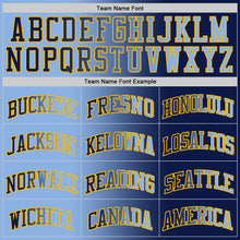Load image into Gallery viewer, Custom Navy Light Blue-Gold Authentic Gradient Fashion Basketball Jersey
