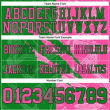 Load image into Gallery viewer, Custom Grass Green Pink-Black Mesh Authentic Gradient Fashion Scratch Football Jersey
