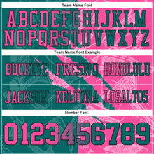 Load image into Gallery viewer, Custom Teal Pink-Black Mesh Authentic Gradient Fashion Scratch Football Jersey
