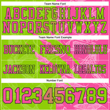 Load image into Gallery viewer, Custom Neon Green Pink-Black Mesh Authentic Gradient Fashion Scratch Football Jersey
