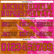 Load image into Gallery viewer, Custom Texas Orange Hot Pink-Black Mesh Authentic Gradient Fashion Scratch Football Jersey
