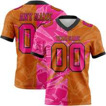 Load image into Gallery viewer, Custom Texas Orange Hot Pink-Black Mesh Authentic Gradient Fashion Scratch Football Jersey
