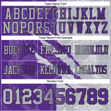 Load image into Gallery viewer, Custom Purple Gray-Black Mesh Authentic Gradient Fashion Scratch Football Jersey

