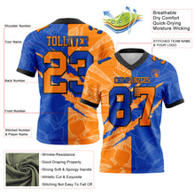 Load image into Gallery viewer, Custom Thunder Blue Bay Orange-Black Mesh Authentic Gradient Fashion Scratch Football Jersey
