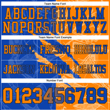 Load image into Gallery viewer, Custom Thunder Blue Bay Orange-Black Mesh Authentic Gradient Fashion Scratch Football Jersey
