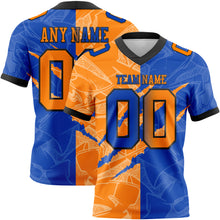 Load image into Gallery viewer, Custom Thunder Blue Bay Orange-Black Mesh Authentic Gradient Fashion Scratch Football Jersey
