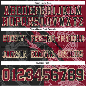 Custom Black Crimson-Cream Mesh Authentic Gradient Fashion Scratch Football Jersey