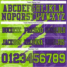 Load image into Gallery viewer, Custom Purple Neon Green-Black Mesh Authentic Gradient Fashion Scratch Football Jersey
