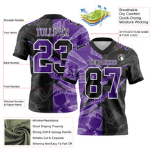 Load image into Gallery viewer, Custom Black Purple-White Mesh Authentic Gradient Fashion Scratch Football Jersey
