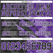 Load image into Gallery viewer, Custom Black Purple-White Mesh Authentic Gradient Fashion Scratch Football Jersey
