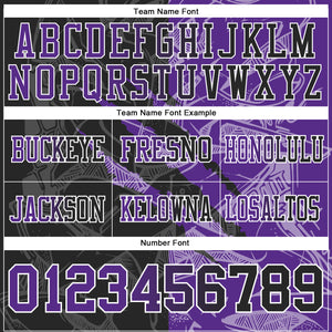 Custom Black Purple-White Mesh Authentic Gradient Fashion Scratch Football Jersey