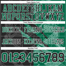 Load image into Gallery viewer, Custom Black Kelly Green-White Mesh Authentic Gradient Fashion Scratch Football Jersey
