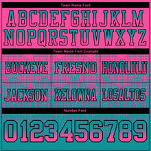 Load image into Gallery viewer, Custom Pink Teal-Black Mesh Authentic Gradient Square Shape Flag Football Jersey
