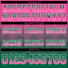 Load image into Gallery viewer, Custom Pink Kelly Green-White Mesh Authentic Gradient Square Shape Flag Football Jersey
