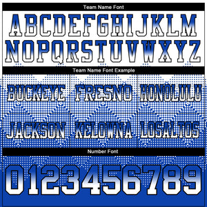 Custom White Thunder Blue-Black Mesh Authentic Gradient Square Shape Flag Football Jersey