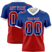 Load image into Gallery viewer, Custom Royal Red-White Mesh Authentic Gradient Square Shape Flag Football Jersey
