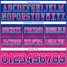 Load image into Gallery viewer, Custom Royal Hot Pink-White Mesh Authentic Gradient Square Shape Flag Football Jersey
