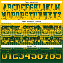 Load image into Gallery viewer, Custom Yellow Green-Black Mesh Authentic Gradient Square Shape Flag Football Jersey
