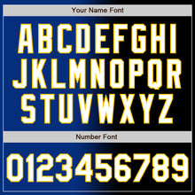 Load image into Gallery viewer, Custom Black White Royal-Yellow Authentic Gradient Fashion Baseball Jersey
