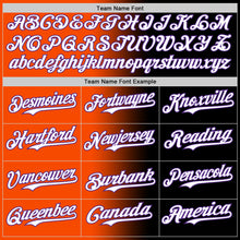 Load image into Gallery viewer, Custom Black White Orange-Purple Authentic Gradient Fashion Baseball Jersey
