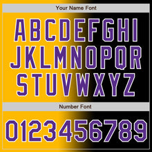 Load image into Gallery viewer, Custom Black Purple Gold-White Authentic Gradient Fashion Baseball Jersey
