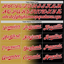 Load image into Gallery viewer, Custom Black Red Old Gold-White Authentic Gradient Fashion Baseball Jersey

