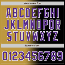 Load image into Gallery viewer, Custom Black Purple Old Gold-White Authentic Gradient Fashion Baseball Jersey
